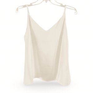 Banana Republic Ivory Off-White Silky Lined Cami Adjustable Straps Size Medium
